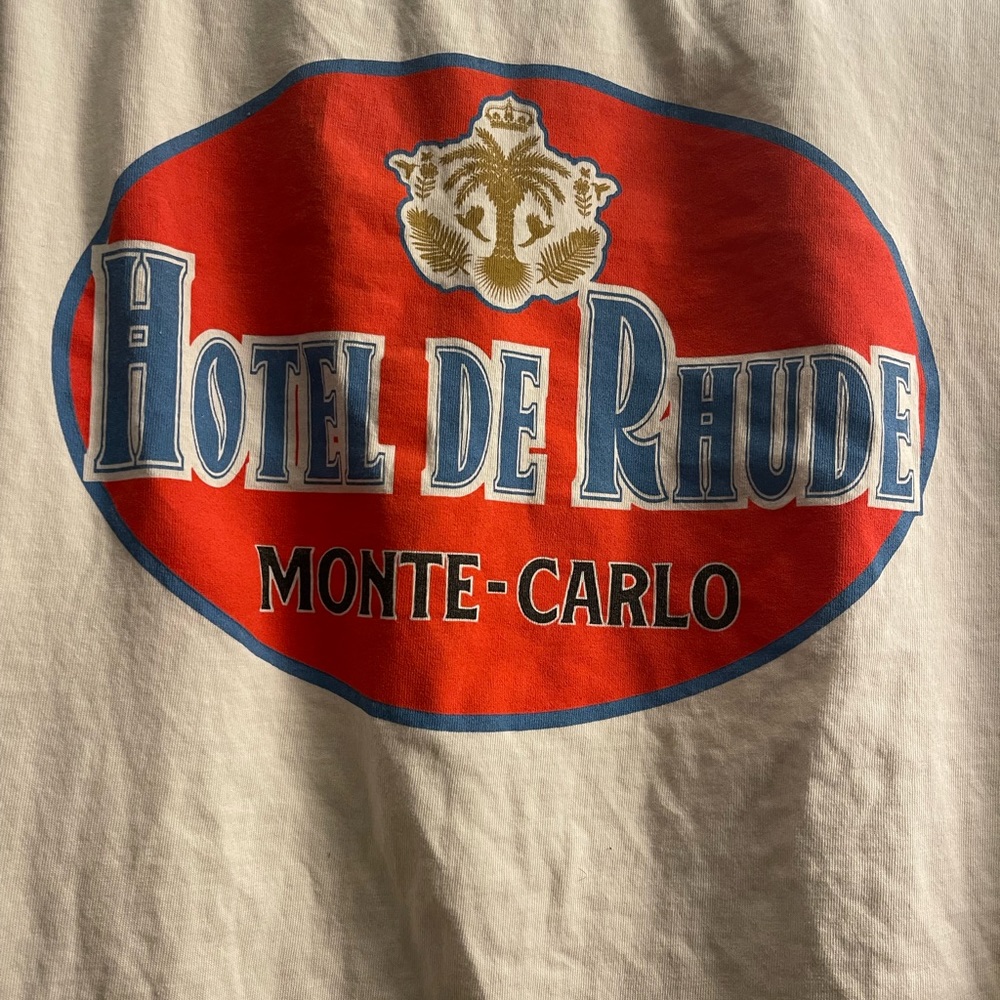 rhude “hotel de rhude” beige tee